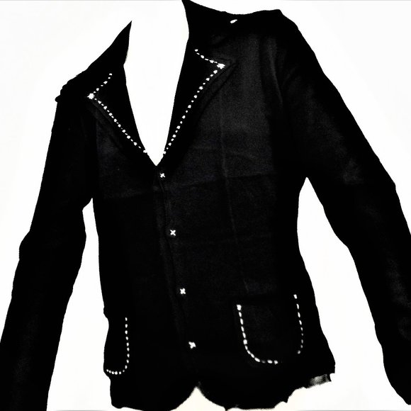 ORWELL Jackets & Blazers - ORWELL  KNIT JACKET  IN SILK/COTTON  BLACK ALSO IN NAVY NWT